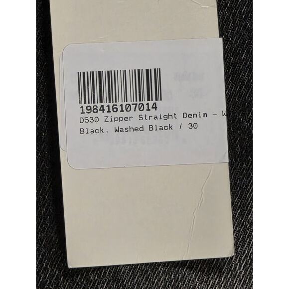 mnml D530 Zipper Straight Denim Jeans 30 Washed Black Distressed Streetwear NWT - Picture 3 of 7